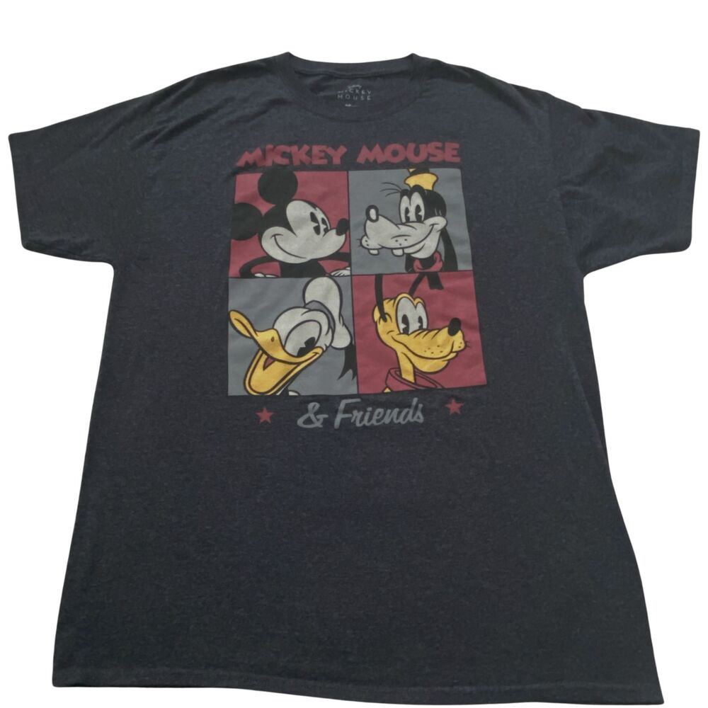 Disney Mickey Mouse and Friends Gray Short Sleeve T-shirt, Mickey Tee, sz L
